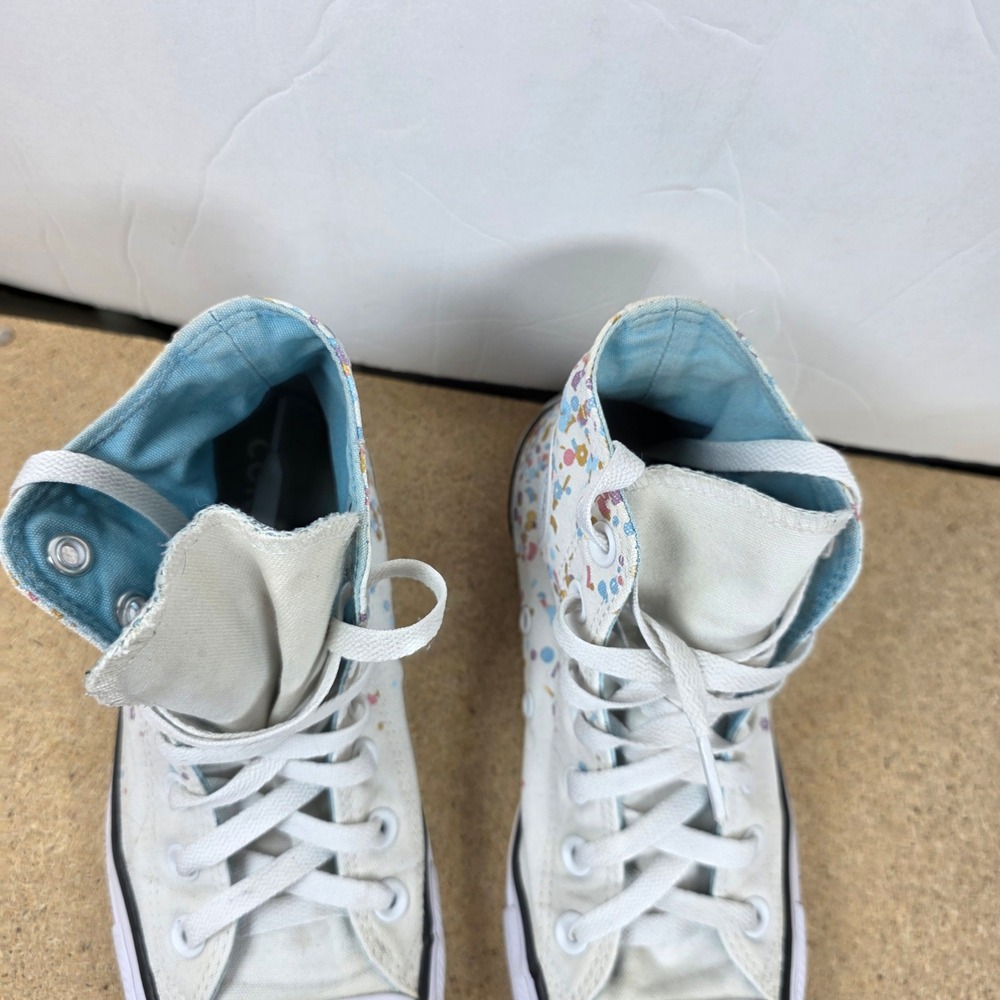 Converse Chuck Taylor All Star High Top Sneakers Floral White Blue Pink Sz 7 - Picture 4 of 11